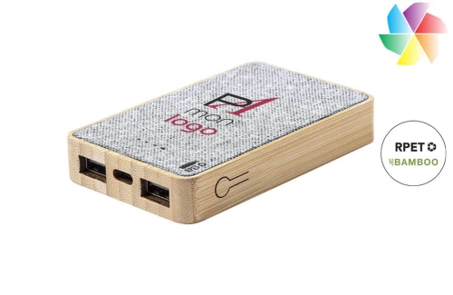 Batterie externe personnalisée powerbank publicitaire recyclé Bralty 5000 mAh 