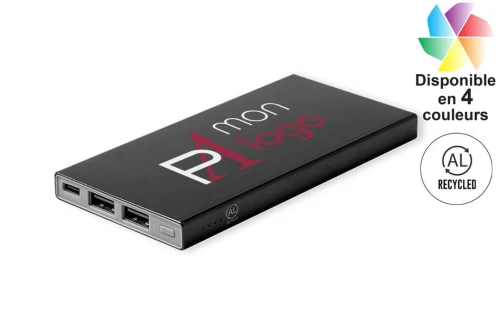 Batterie powerbank externe publicitaire personnalisée Ginval 4000 mAh 