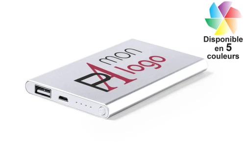 Batterie powerbank externe publicitaire personnalisée Glird 4000 mAh 