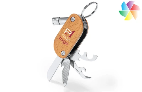 Porte-clés publicitaire personnalisé multi outils 9 fonctions Polty 