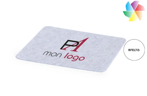Tapis de souris publicitaire personnalisé Lena en feutre RPET doux recyclé 