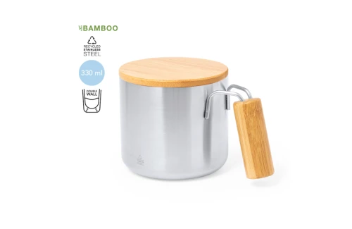 Tasse isotherme personnalisée Claire en acier recyclé de 330 ml