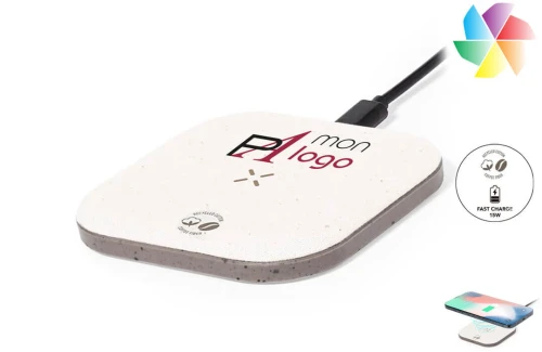 Chargeur de téléphone sans fil en fibre de café et coton recyclé publicitaire personnalisé Griffin 