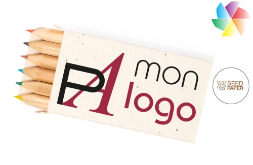 Boîte de crayons couleurs publicitaire personnalisée Delar avec des graines à ensemencée 