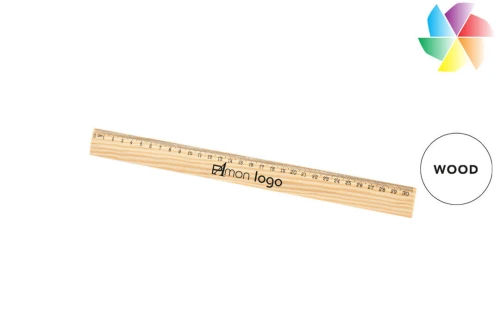 Règle publicitaire personnalisée en bois Arnax de 30 cm 