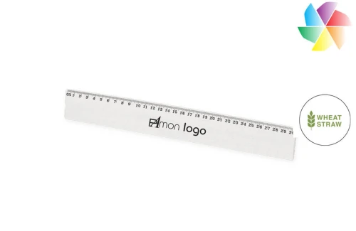 Règle publicitaire personnalisée de 30cm Nixora en fibre de blé recyclée 