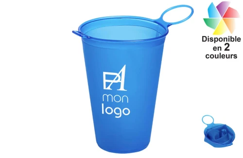Verre pliable personnalisé Sabik gobelet publicitaire réutilisable souple sans BPA 