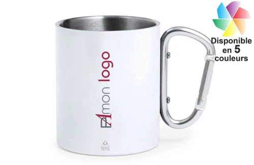 Mug personnalisé Lecrer en acier inox recyclé de 300ml