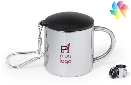 Petit mug personnalisé Melbour en acier inoxydable avec couvercle 