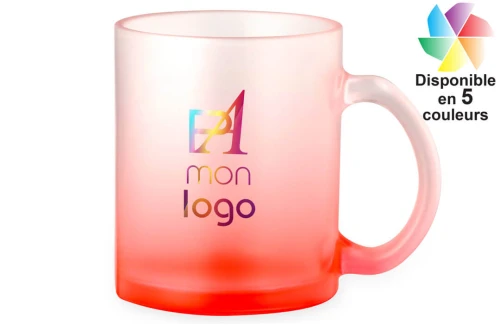 Tasse publicitaire personnalisée en verre coloré dégradé Osaka pour sublimation 