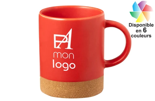 Tasse personnalisée Melmak de 350ml en céramique et liège