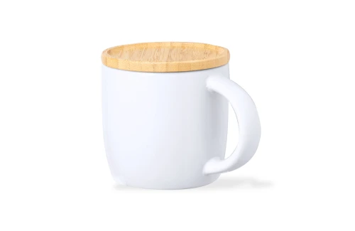 Tasse personnalisée Zenara de 350 ml avec couvercle en bambou