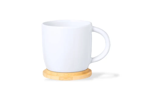 Tasse personnalisée Zenara de 350 ml avec couvercle en bambou