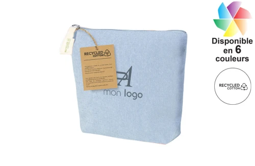 Trousse de toilette publicitaire personnalisée pour femme Belix en coton recyclé 