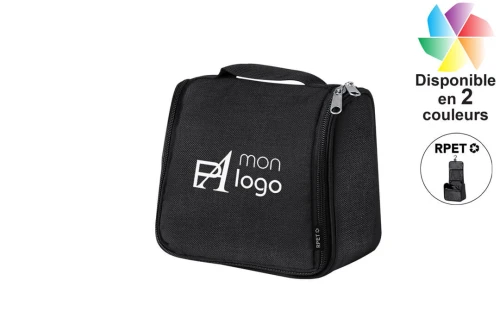 Trousse de toilette publicitaire personnalisée Gean pochette de voyage en RPET recyclé 