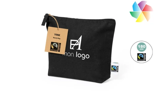 Trousse de toilette publicitaire personnalisée Yink pochette en coton recyclé certifiée fairtrade 