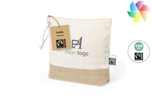 Trousse de toilette personnalisée Chiril pochette pour femme certifiée fairtrade 