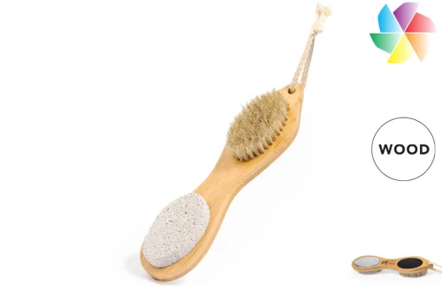 Brosse de massage exfoliante publicitaire personnalisée Cierny à pierre ponce et poils doux 