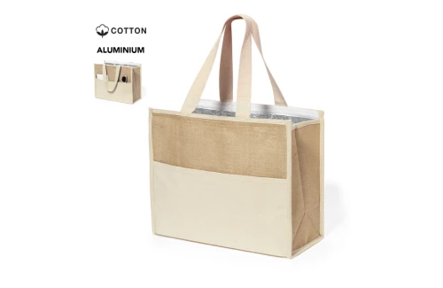 Sac isotherme personnalisé Presli glacière souple en toile de jute