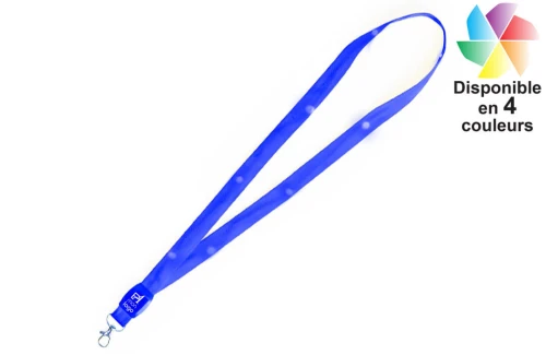 Cordon tour de cou personnalisé Wilou lanyard publicitaire original avec 8 LEDs 