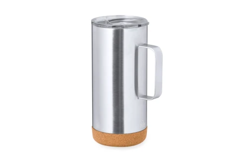 Mug isotherme personnalisé Frilan acier recyclé et liège de 450 ml