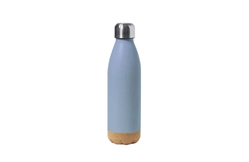 Bouteille personnalisée en PE veiné à base liège et bouchon acier Stroud 650 ml