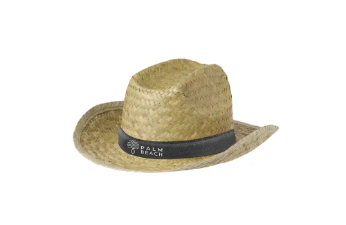 Chapeau personnalisé en paille naturel tressée Leone