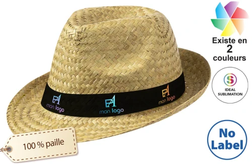 Chapeau de paille tressé personnalisé Mestral