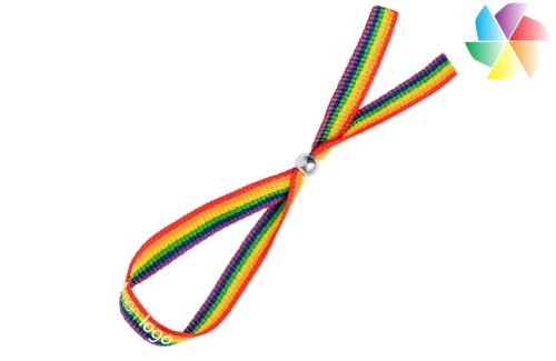 Bracelet arc en ciel publicitaire personnalisé Jabisk au couleur LGBT 