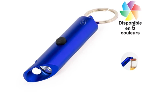 Porte-clés publicitaire personnalisé à lampe torche et ouvre bouteille Kushing 