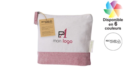 Trousse de toilette publicitaire personnalisée pour femme Velerox pochette beauté en coton recyclé 