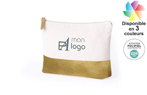 Trousse de toilette publicitaire personnalisée pour femme Radynel en coton recyclé 