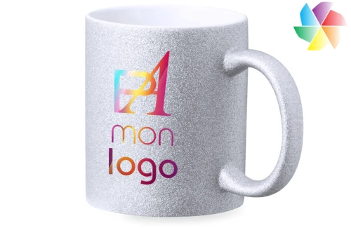 Mug publicitaire personnalisé Robleda à effet paillette pour sublimation 