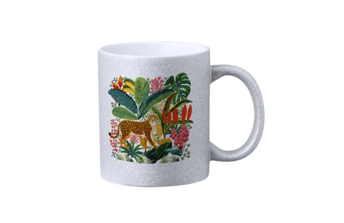 Mug personnalisé Robleda de 350 ml à effet paillette pour sublimation