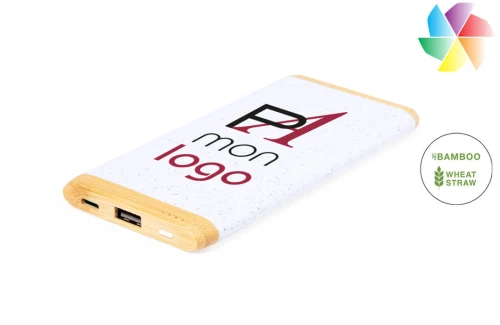 Batterie externe personnalisable powerbank publicitaire en fibre de blé Coquin 5000 mAh 