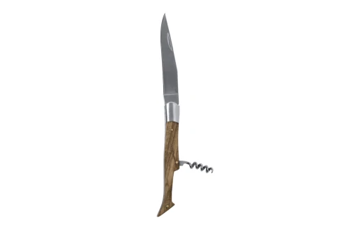 Couteau pliable publicitaire personnalisé à tire-bouchon Sparq en bois 