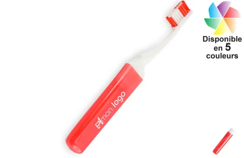 Brosse à dents publicitaire personnalisée pliable Hyron au design bicolore 