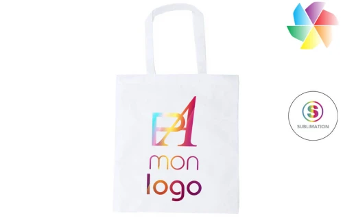 Sac shopping publicitaire personnalisé Mirtal en non tissé pour sublimation logo photo texte 