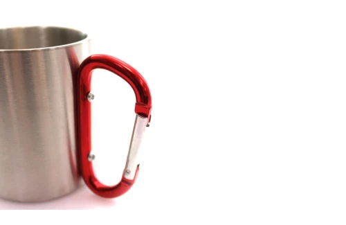 Tasse en inox personnalisée Bastic de 210 ml avec mousqueton