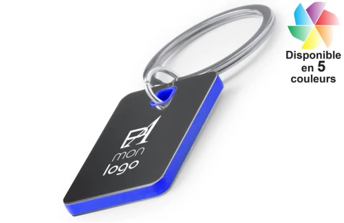 Porte-clés publicitaire personnalisé plaque en acier inoxydable bicolore Persal 