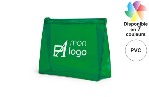 Trousse de toilette publicitaire personnalisée Iriam pochette transparente en pvc 