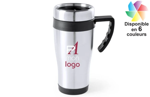 Mug isotherme transportable publicitaire personnalisé Carson de 450 ml 