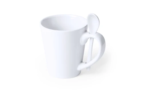 Mug publicitaire Kaffir 350 ml pour sublimation avec cuillère céramique