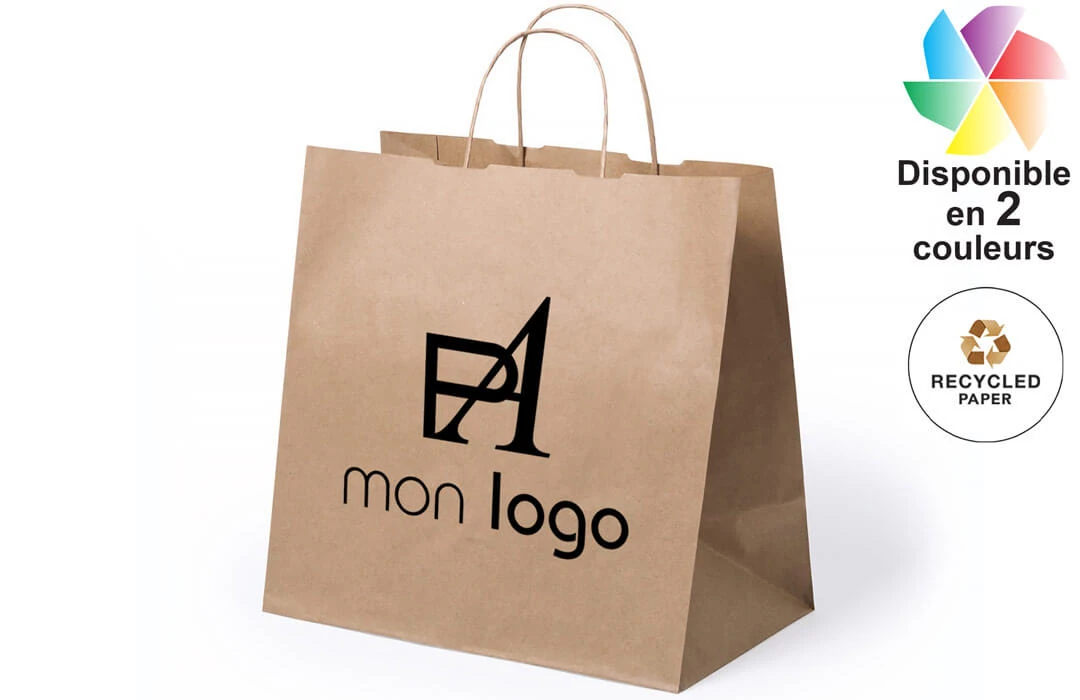 Sac a emporter publicitaire personnalise en papier recycle Take Away