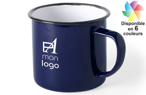 Mug personnalisé en métal émaillé Wilem de 380ml