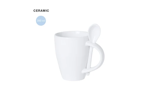 Tasse personnalisée  Samay de 300 ml avec cuillère en céramique