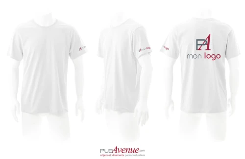 Tee shirt publicitaire keya MC 130 blanc mixte