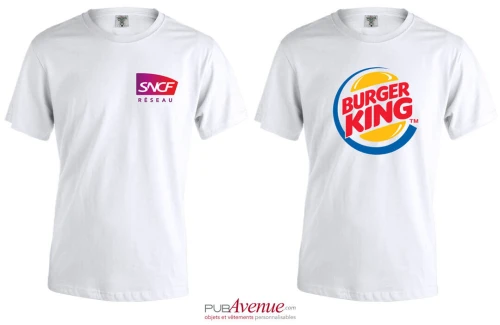 Tee shirt publicitaire keya MC 130 blanc mixte