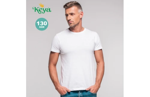 Tee shirt publicitaire à manches courtes keya MC 130 blanc mixte