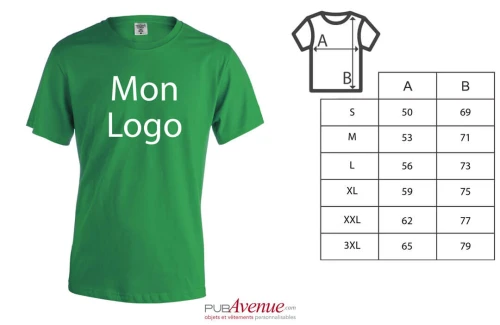 T-shirt personnalisé à manches courtes keya couleur MC 150 pour homme